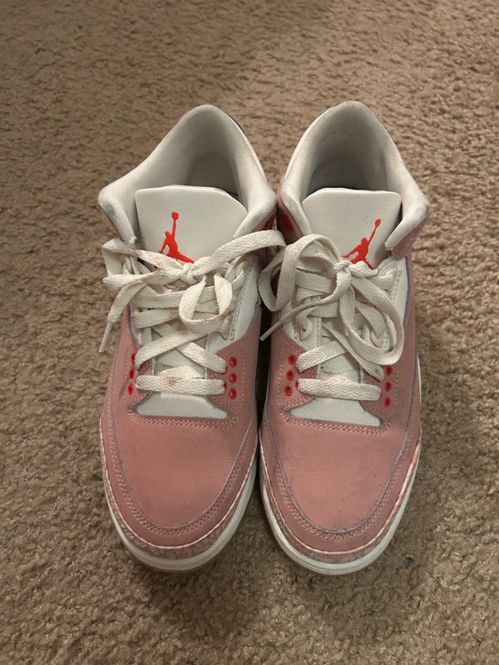 Jordan Pink and White Women's Sneakers